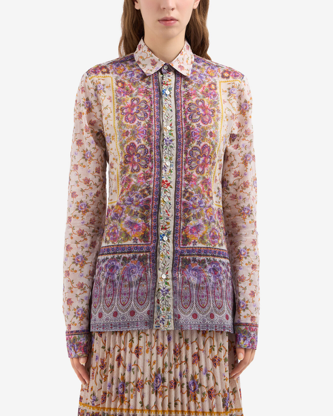 Stich Long Sleeve Shirt | Lilac Multicolor