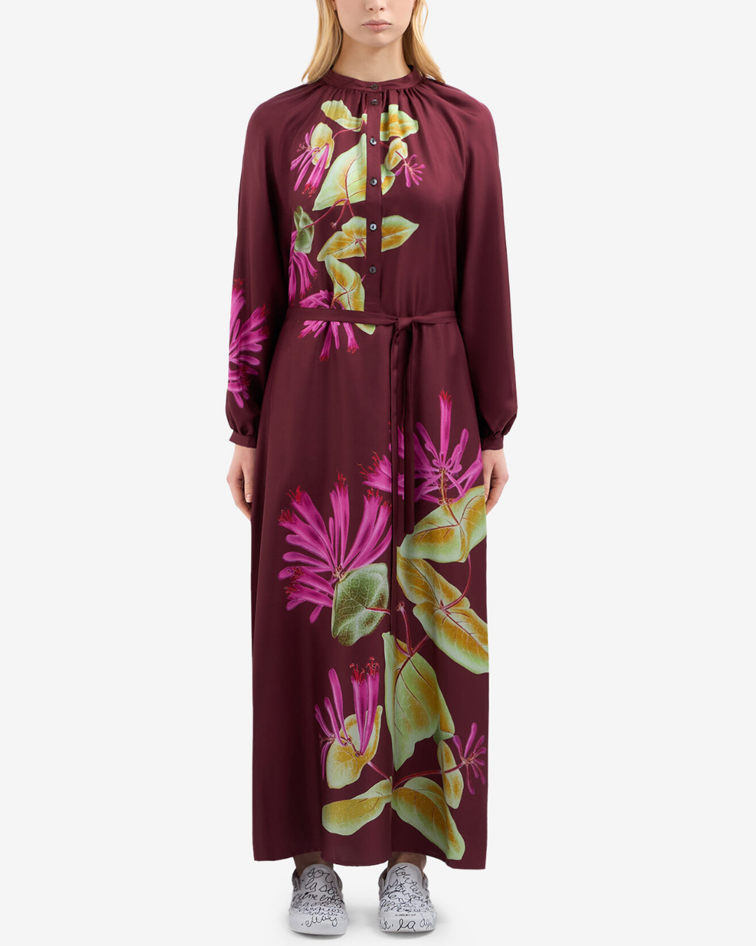 Aloegots Silk Dress | Wine Red