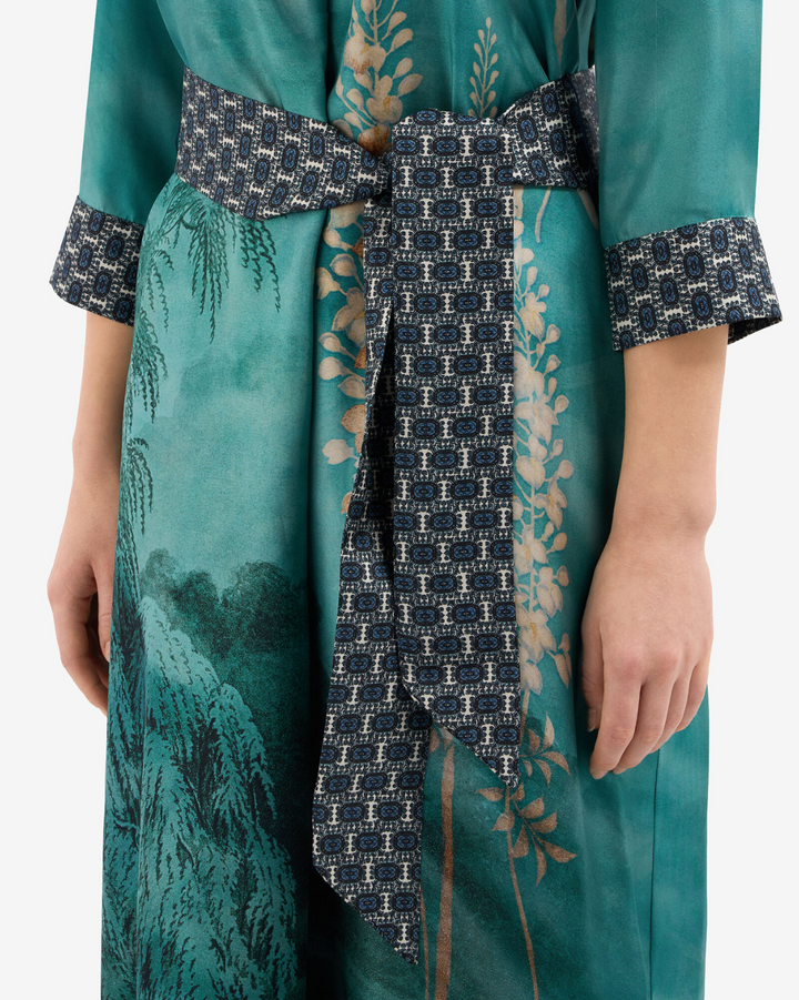 Aloe Silk Dress | Aquamarine