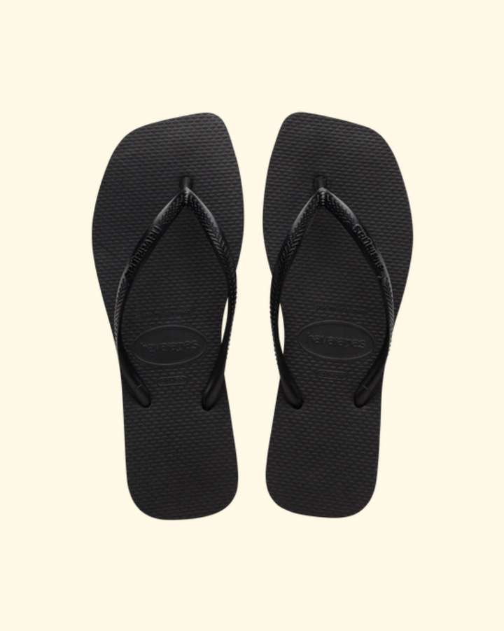 Slim Square Sandal | Black