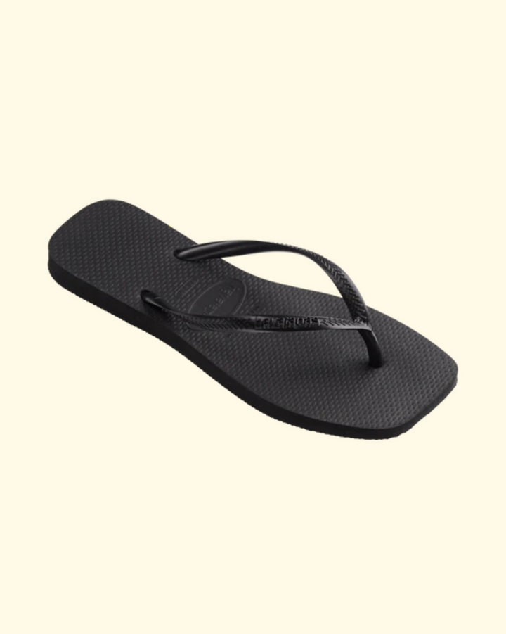 Slim Square Sandal | Black