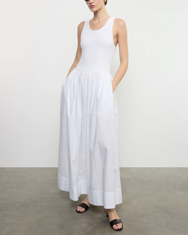 Cotton Resort Tank Dress | White