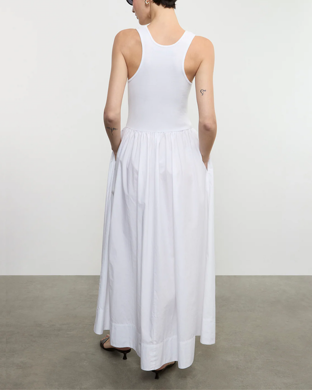 Cotton Resort Tank Dress | White