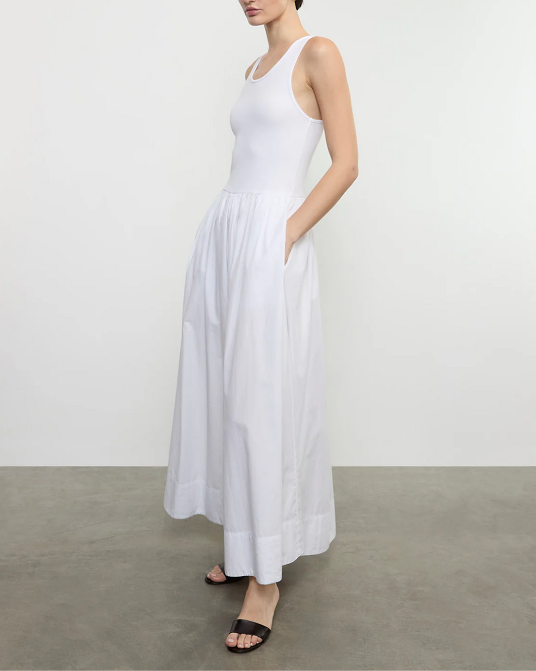 Cotton Resort Tank Dress | White