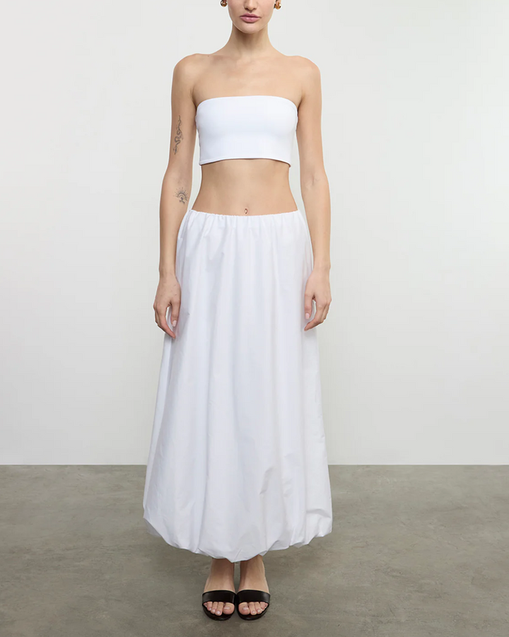 Poplin Bubble Skirt | White