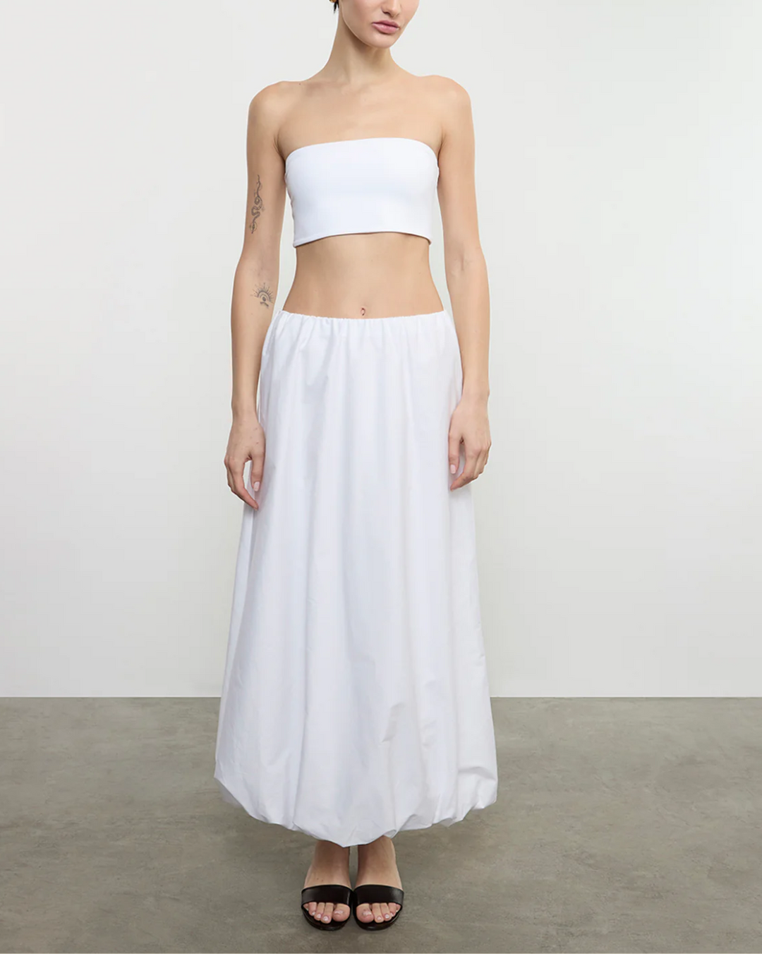 Poplin Bubble Skirt | White