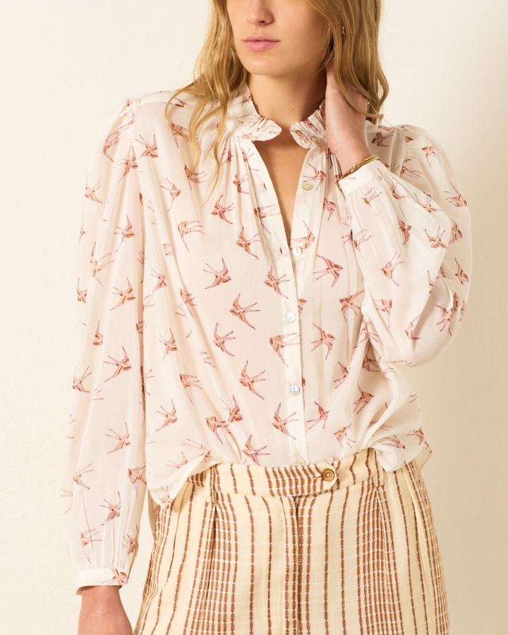 Annabel Cedar Swallow Shirt | White Cedar