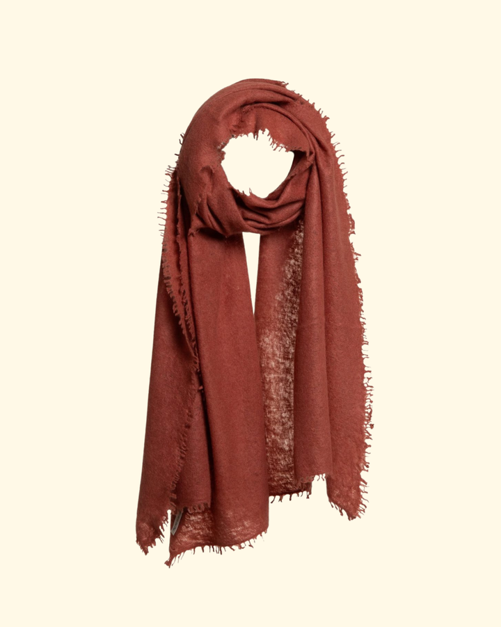 Open Knitted Shawl | Chestnut