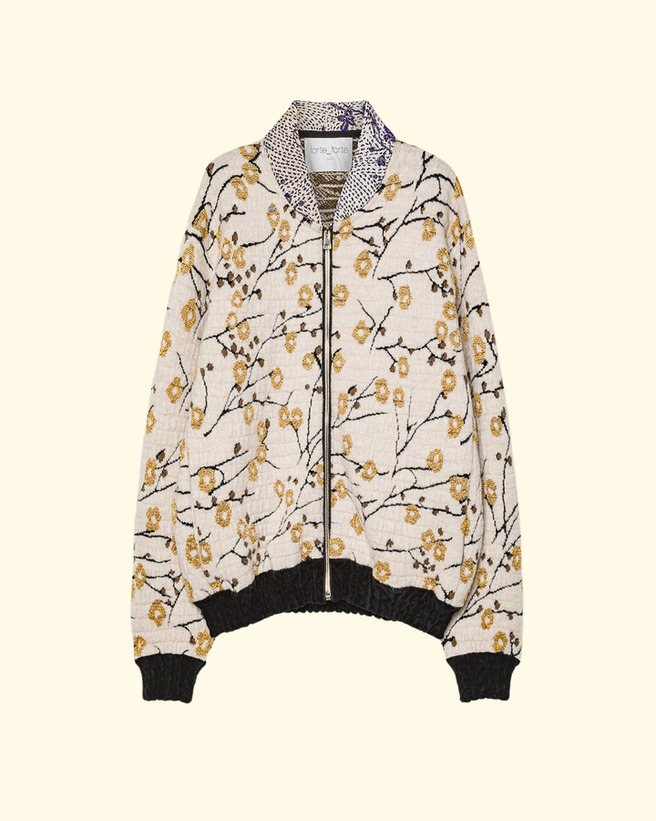 'Cherry Blossom' Jacquard Bomber | Mandorla