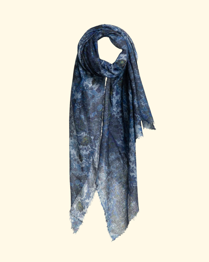 Souffle Semi Felted Print | Flower Blues