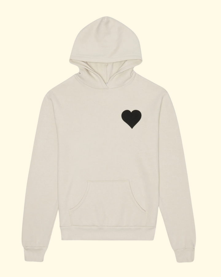 Heart Hoodie | Vintage White / Black