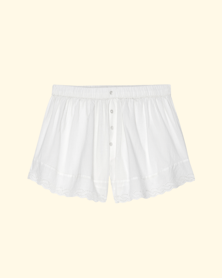 The Eyelet Tap Short | White