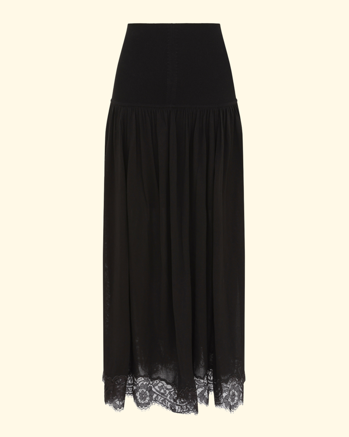 Valiant Lace Maxi Skirt | Black