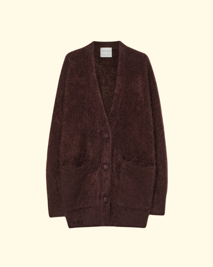 Gauzed Cashmere Oversized Cardigan | Fondant