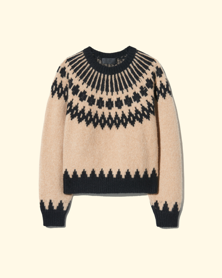 Alena Sweater | Light Camel Fair Isle