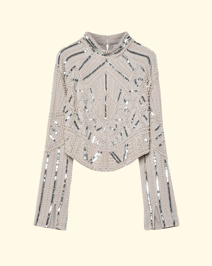 Enchanted Pearls Embroidery Shirt | Silvermoon