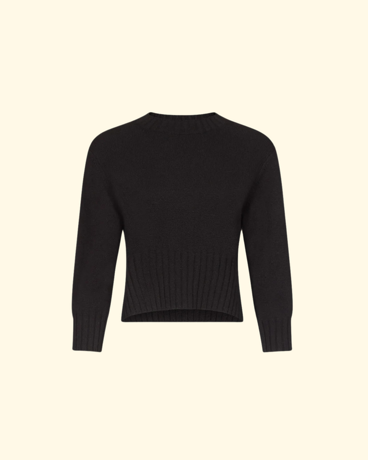 Mora Cropped Sweater | Black