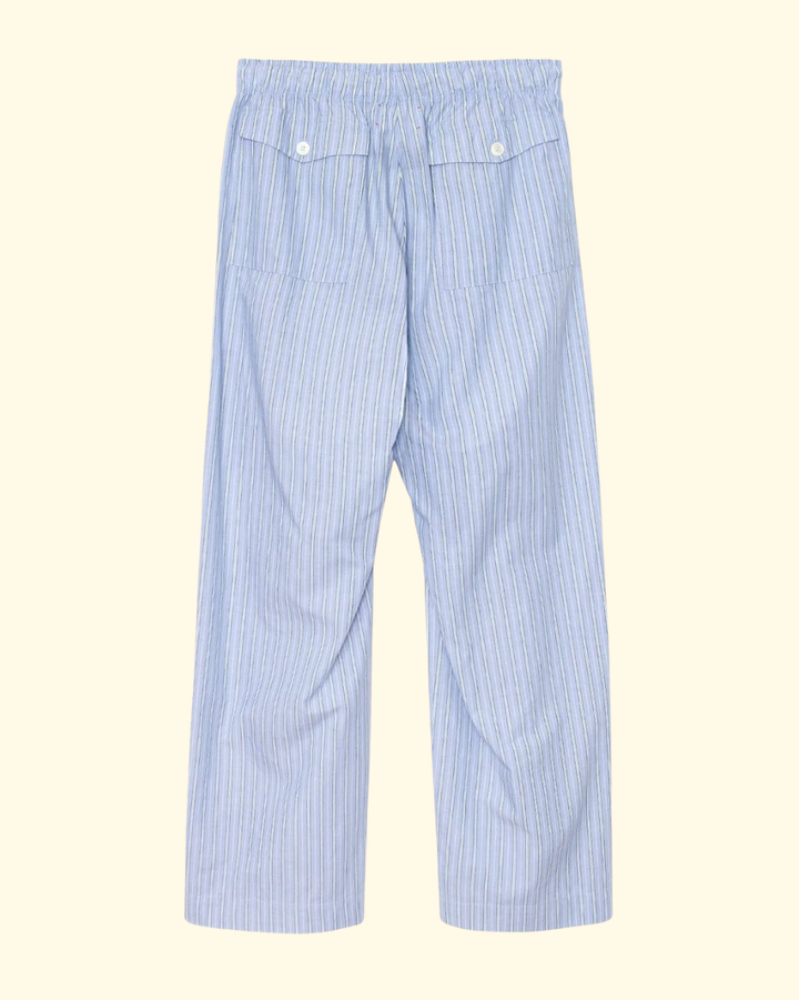 Brinna Pant | Chambray Teal Stripe