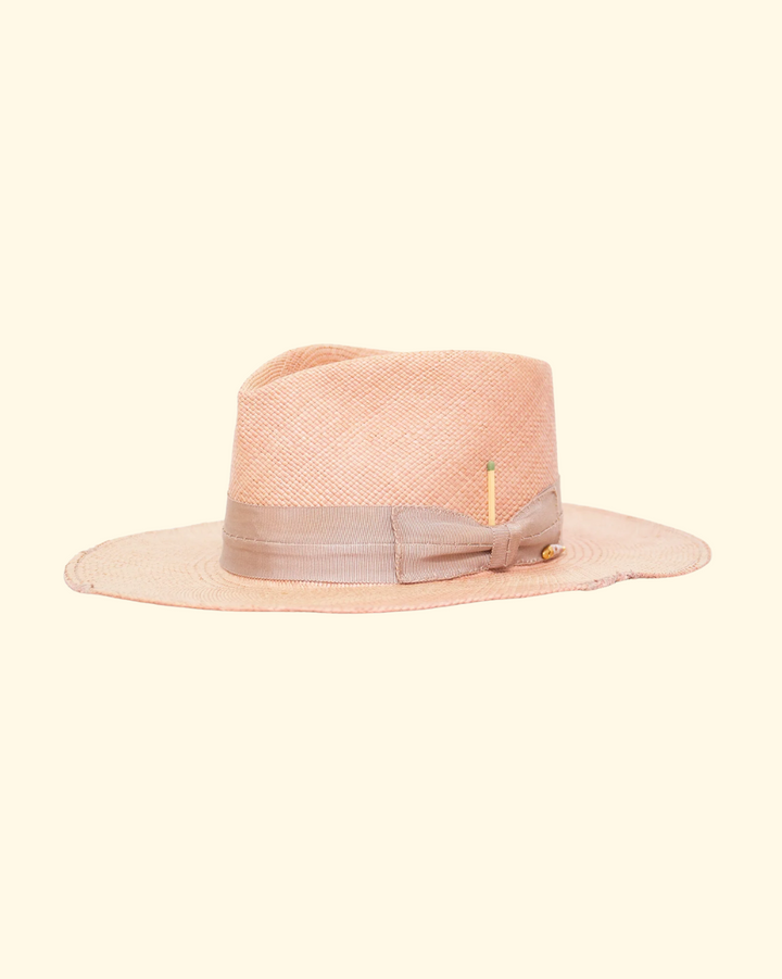 Sun Bleach Straw Hat | Dusty Rose