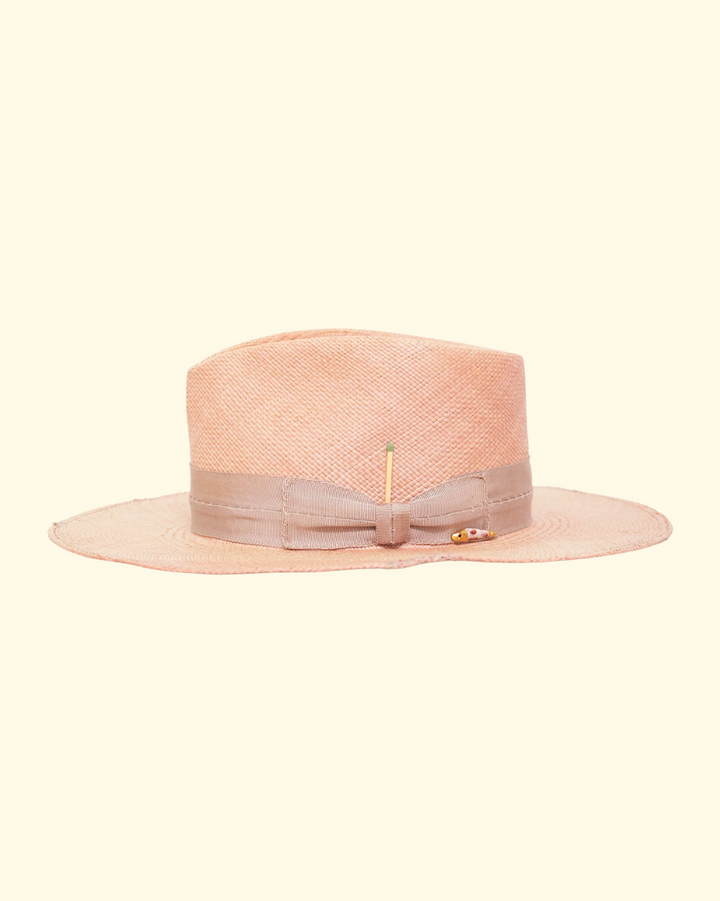 Sun Bleach Straw Hat | Dusty Rose