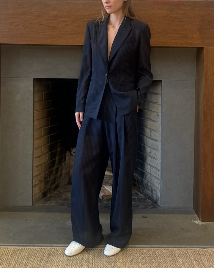 PREORDER Unlined Husband Blazer | Midnight White