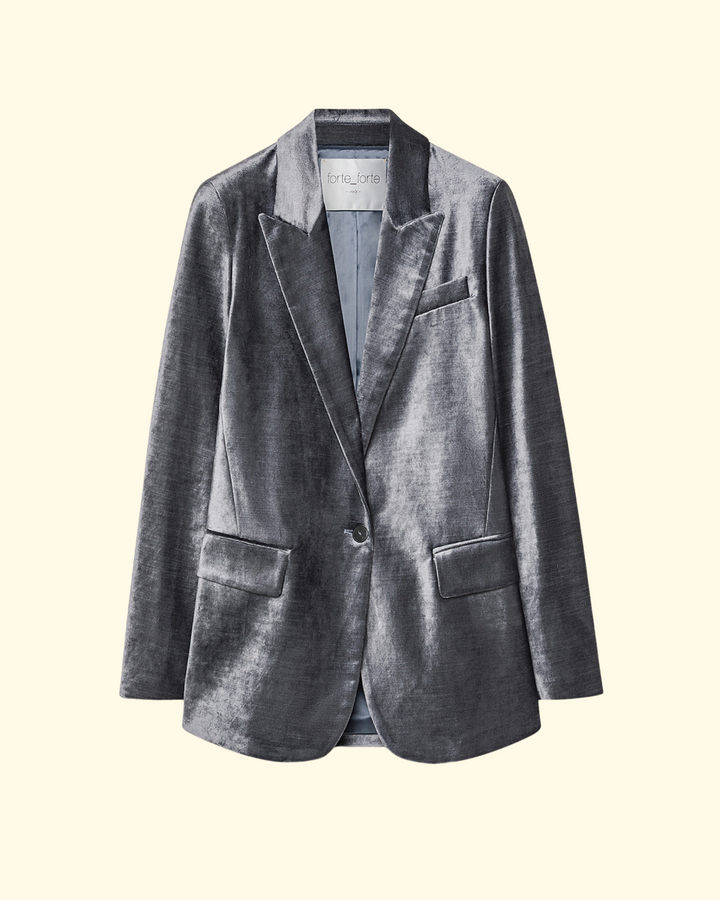 Stretch Velvet Masculine Jacket | Stone