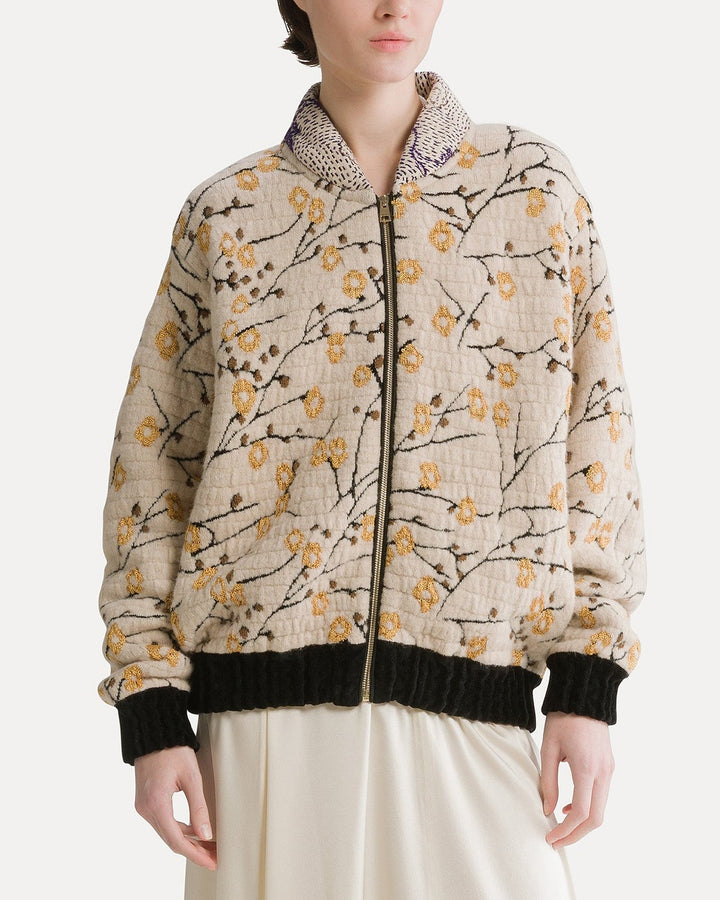 'Cherry Blossom' Jacquard Bomber | Mandorla