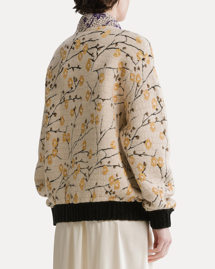 'Cherry Blossom' Jacquard Bomber | Mandorla