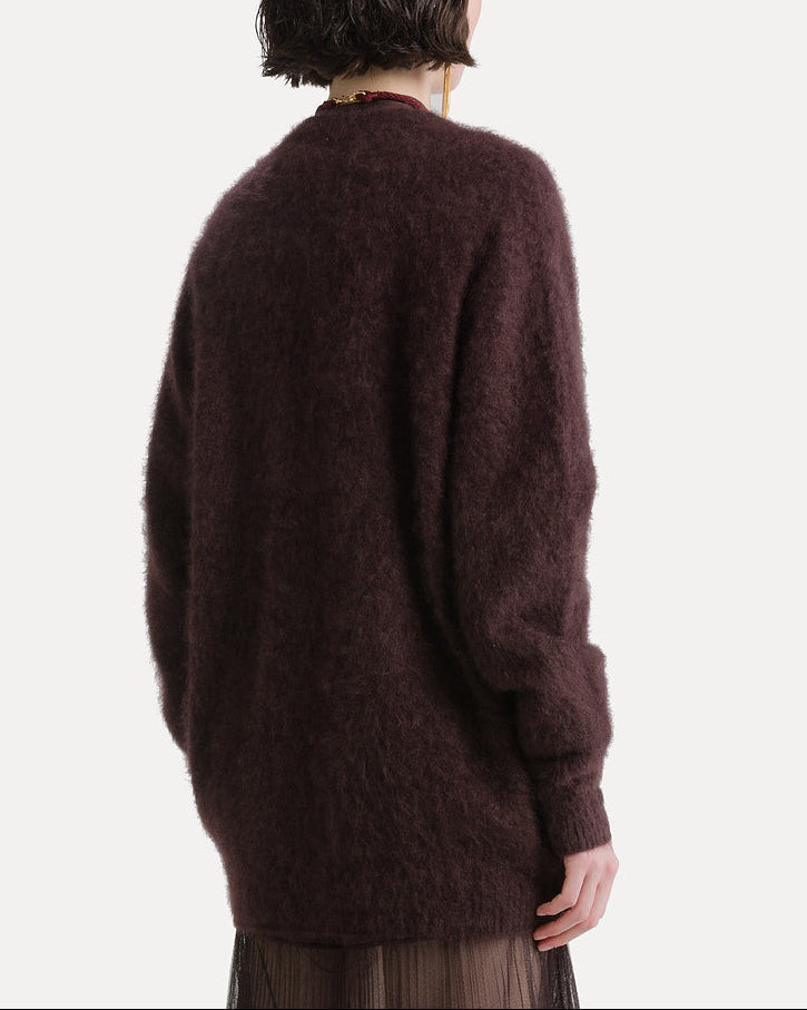 Gauzed Cashmere Oversized Cardigan | Fondant