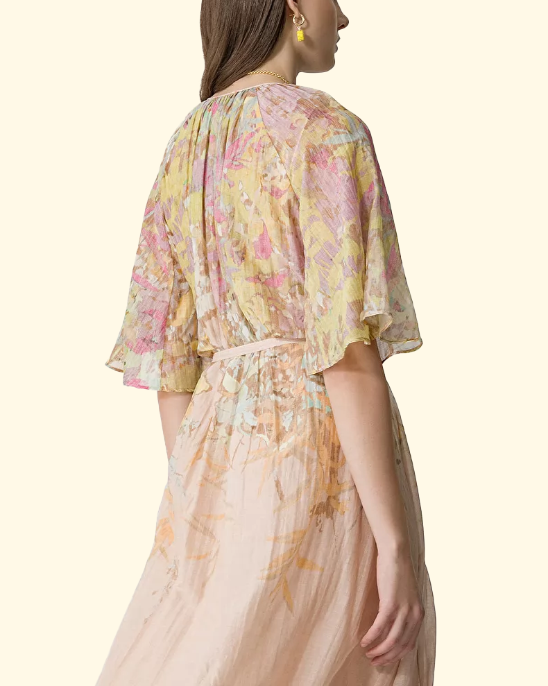 Cotton Silk Voile Long Dress | Heaven Petalo