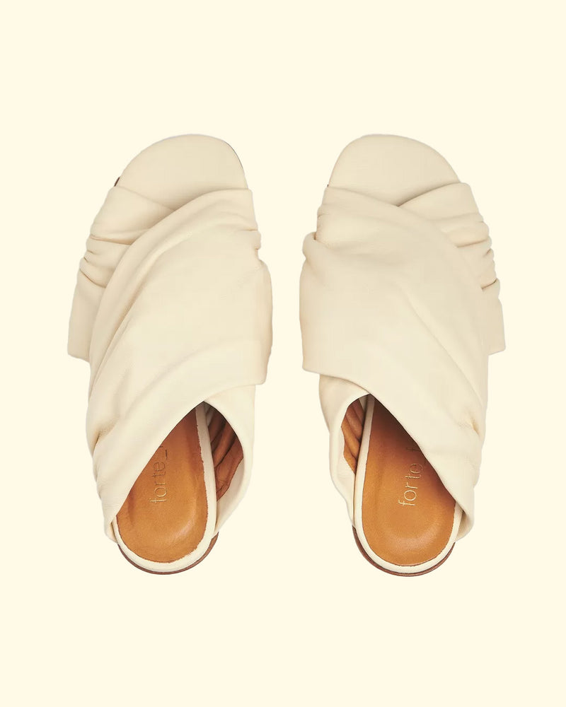 Nappa Leather Heeled Sandal | Ivory