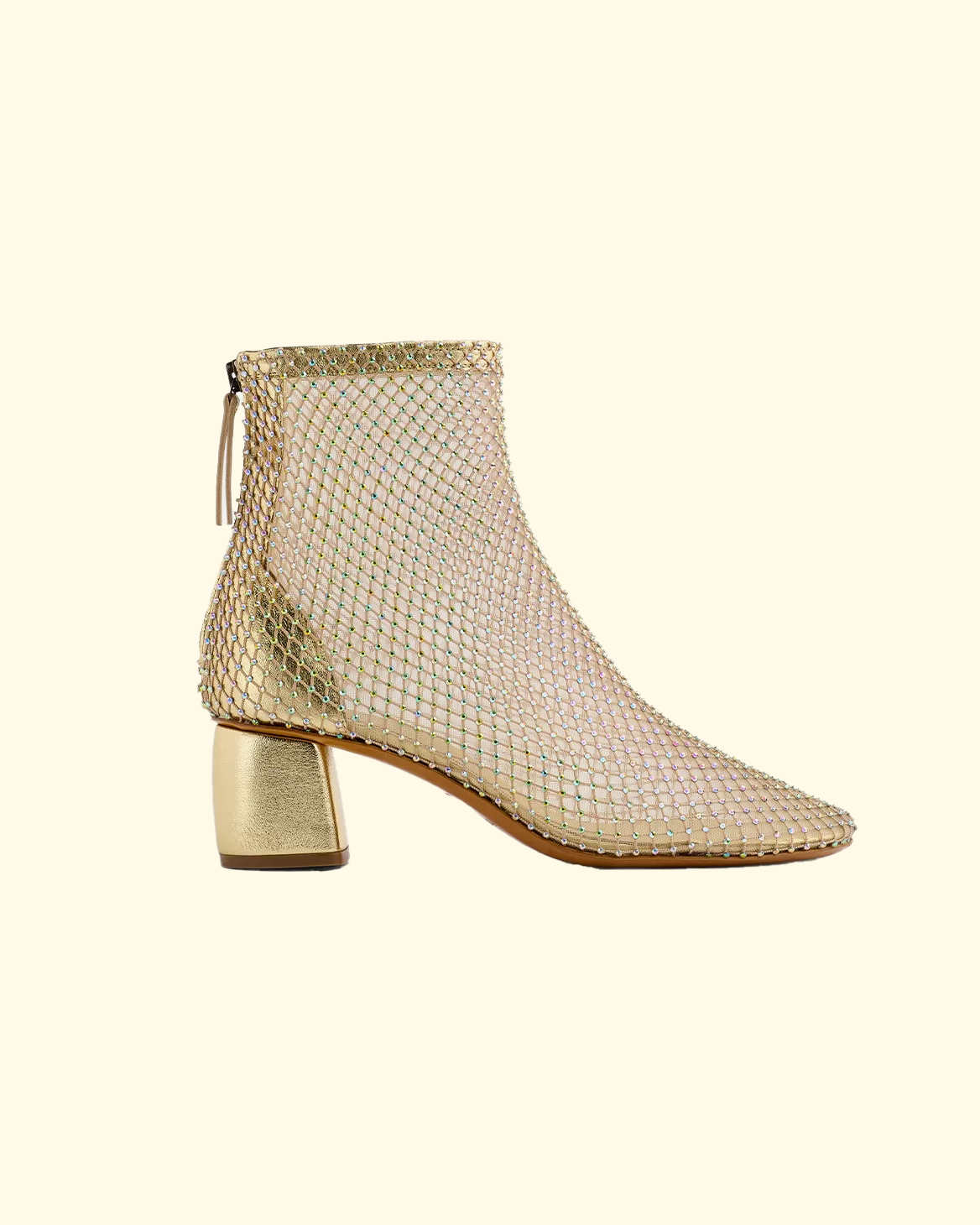 Strass Mesh Ankle Boots | Crystal