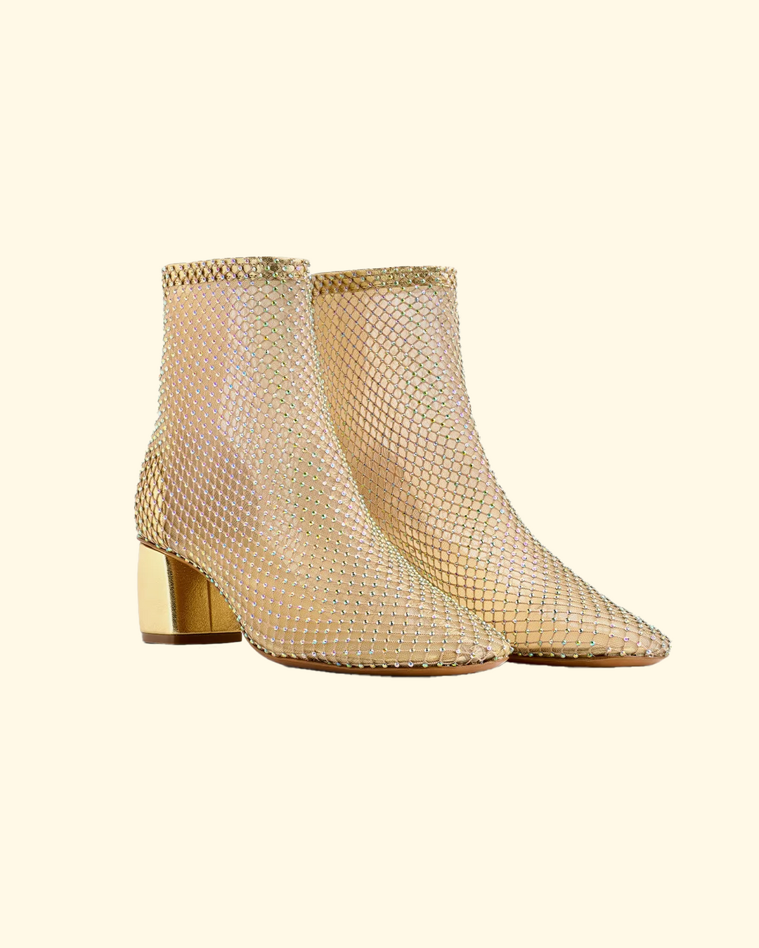 Strass Mesh Ankle Boots | Crystal