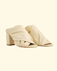 Nappa Leather Heeled Sandal | Ivory