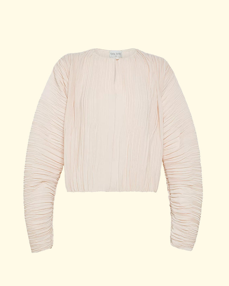 Pliss' Poly Crepe L/S Shirt | Ivory