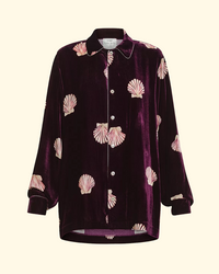 Mother of Pearl Velvet Pajama Shirt | Ruby