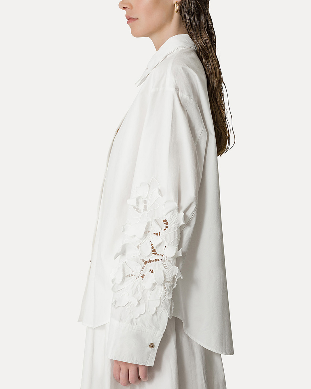 En Fleur Embroidery Shirt | Bianco