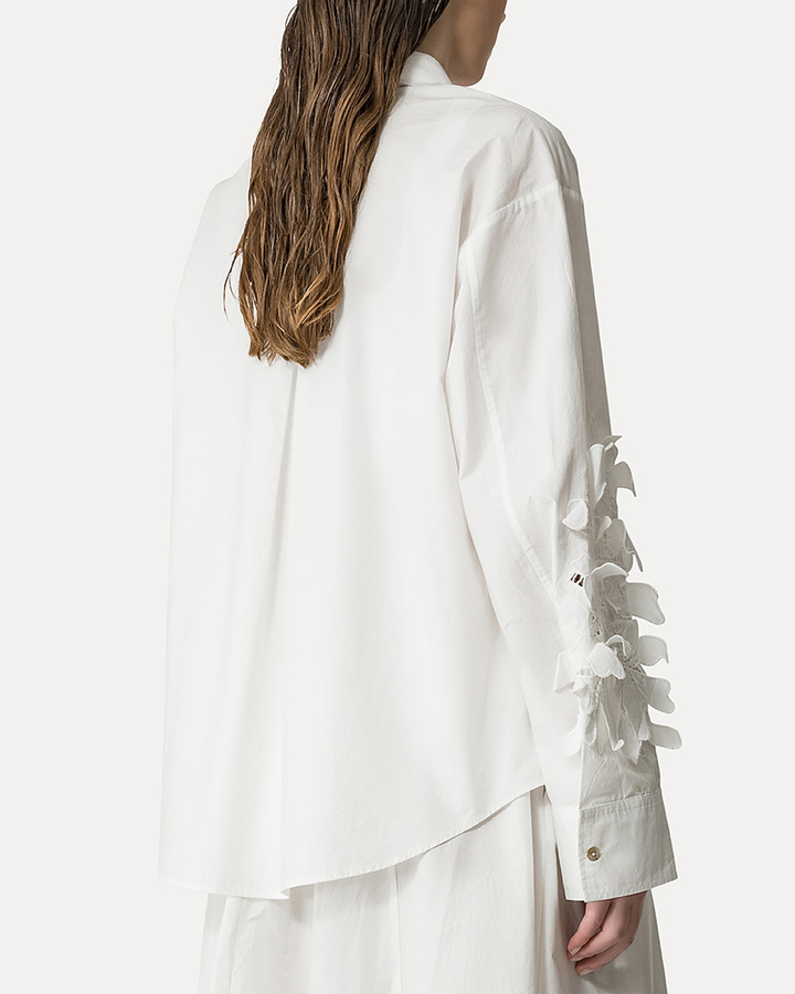 En Fleur Embroidery Shirt | Bianco