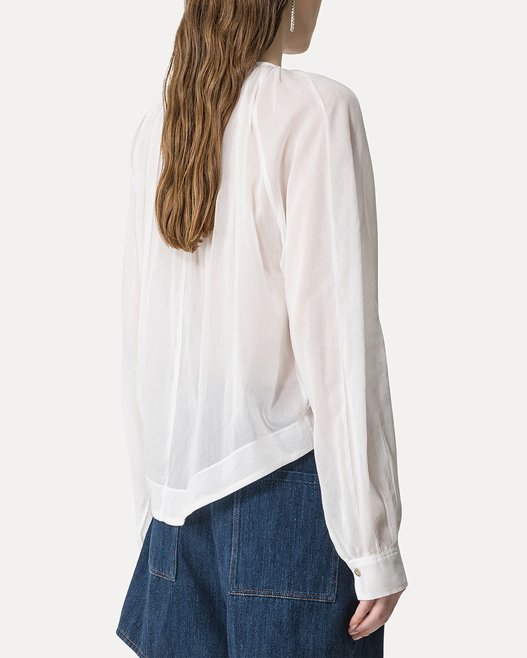 Pearl Embroidery Bohemian Shirt | Bianco