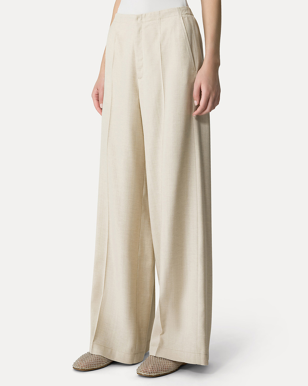 Wool Flat Front Pant | Dune