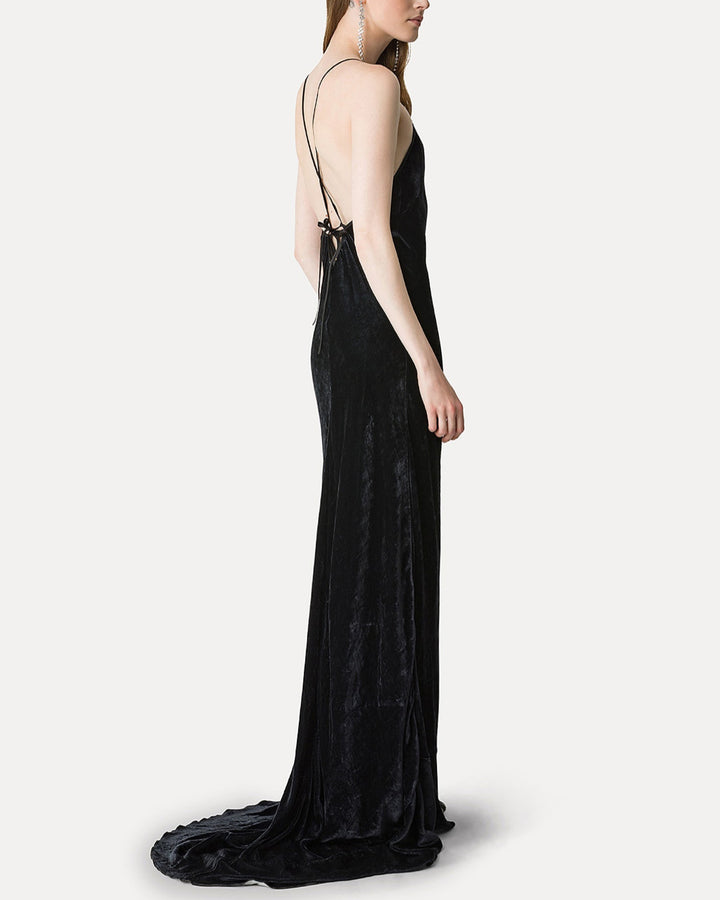 Sogni Print Velvet Slip Dress | Notte