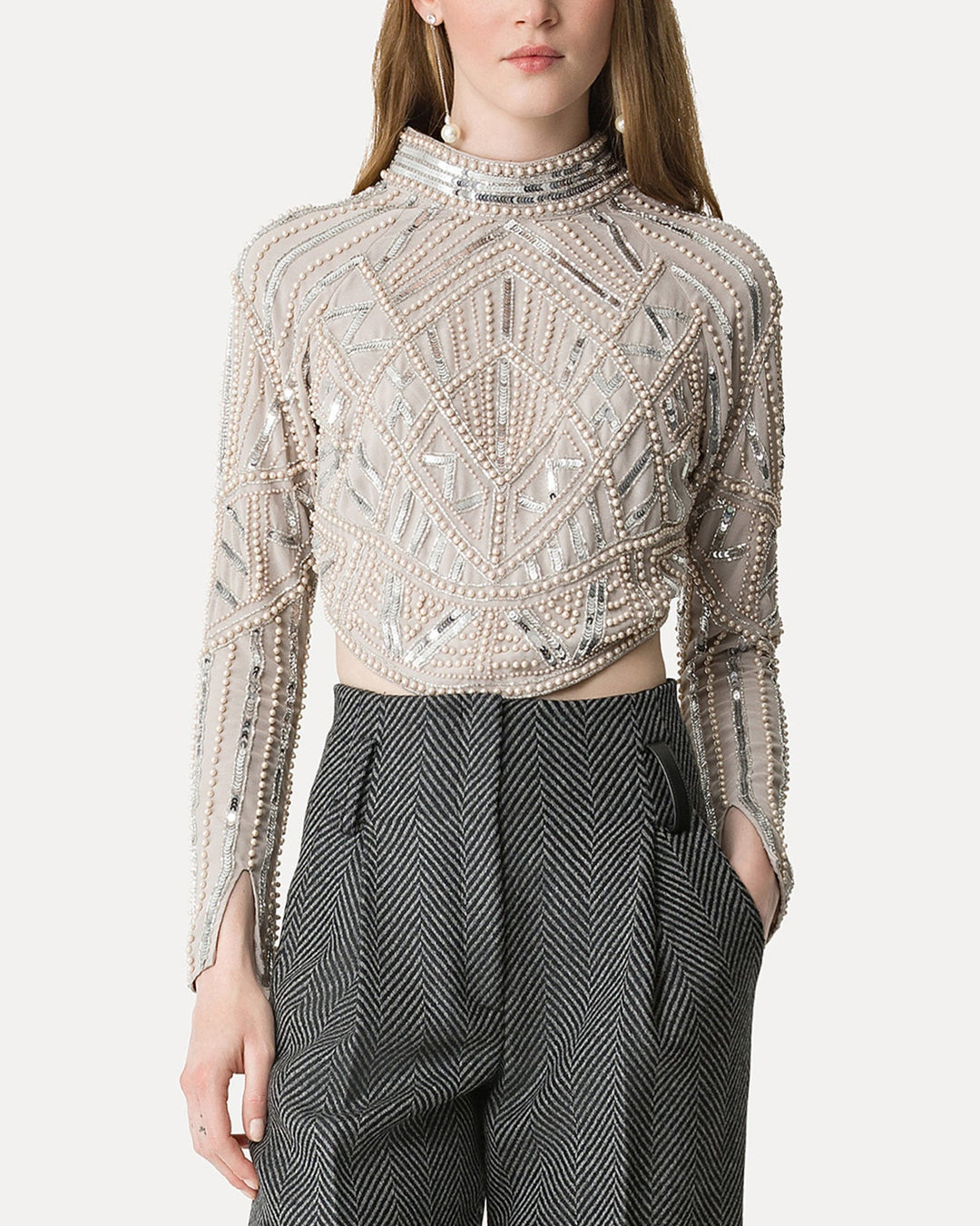 Enchanted Pearls Embroidery Shirt | Silvermoon