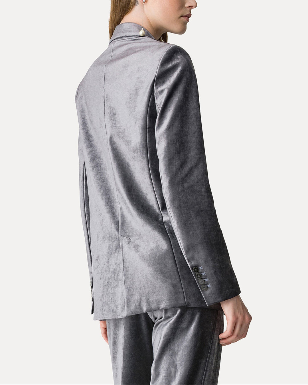 Stretch Velvet Masculine Jacket | Stone