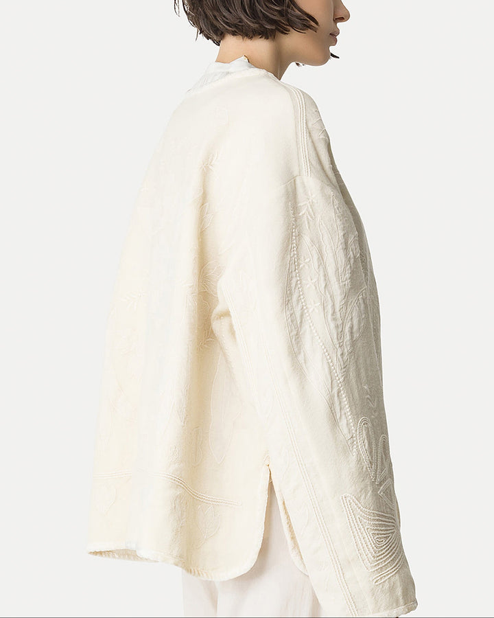 Iris Velvet Wool Tweed Blouson | Avorio