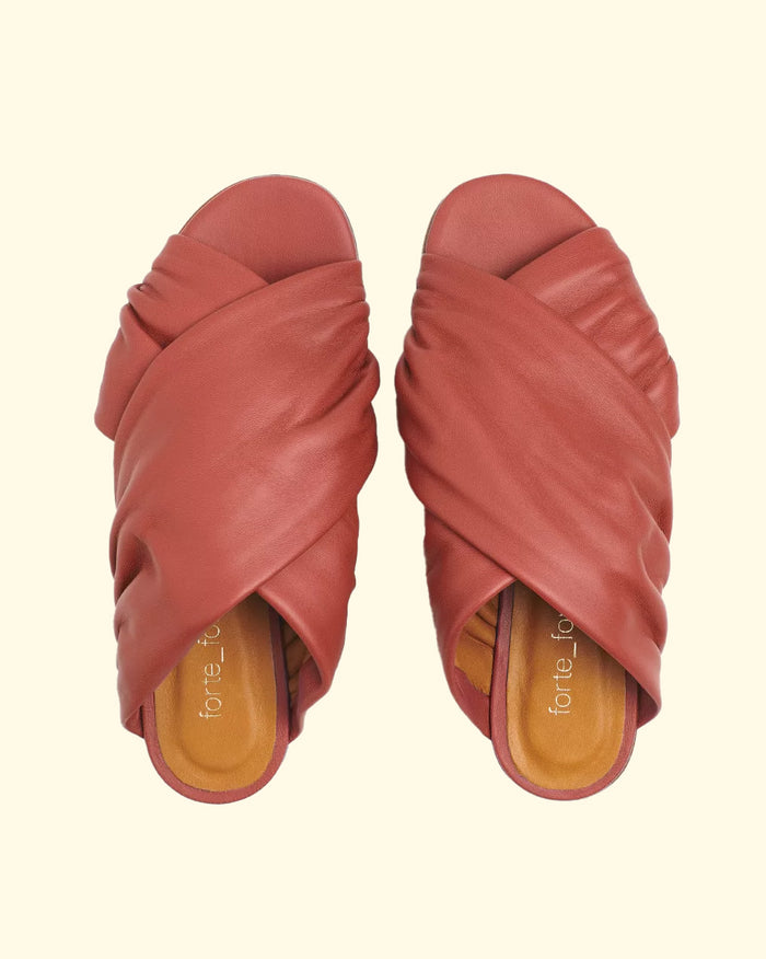 Nappa Leather Flat Sandal | Terra