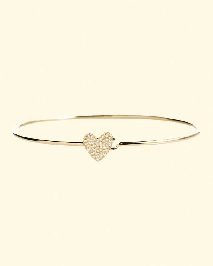 Pave Heart Bangle