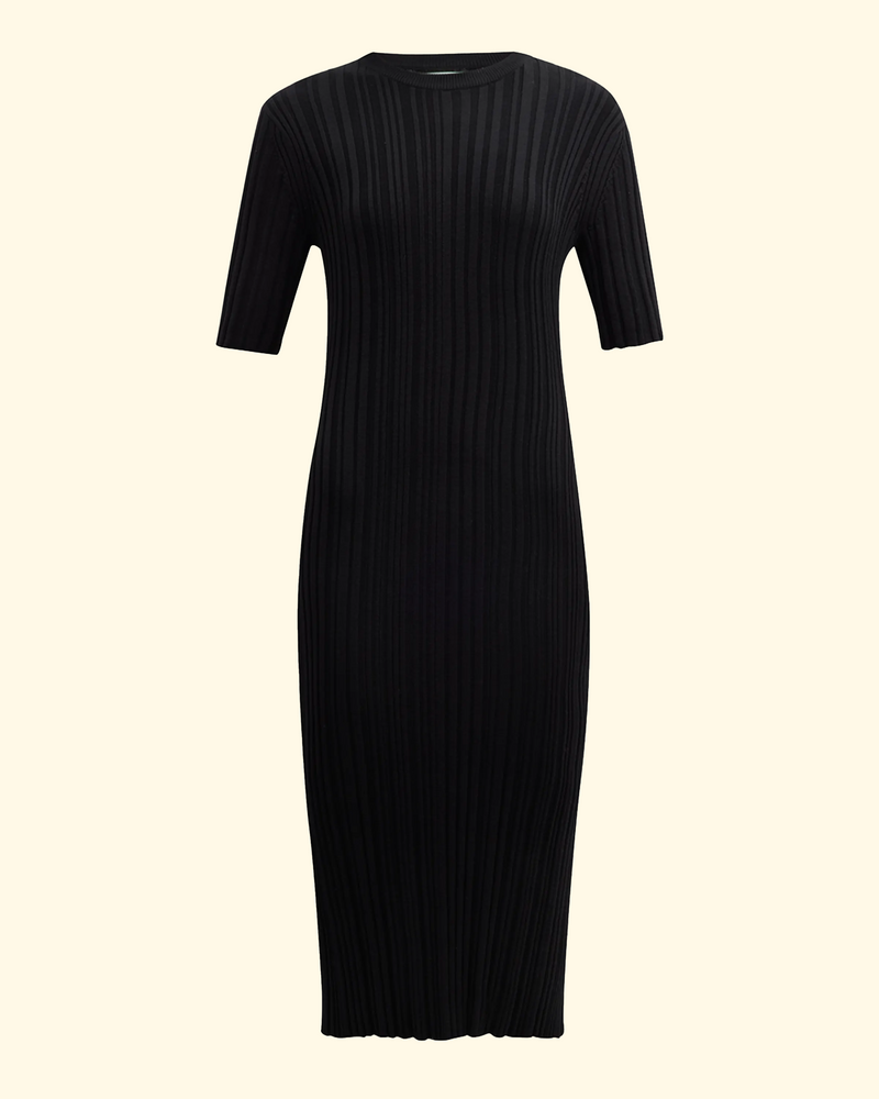 Elea Ribbed Dress | Black