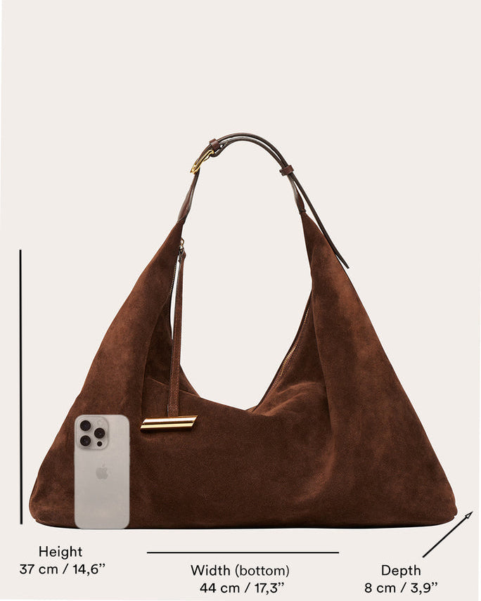 Pillow Hobo | Dark Brown Suede