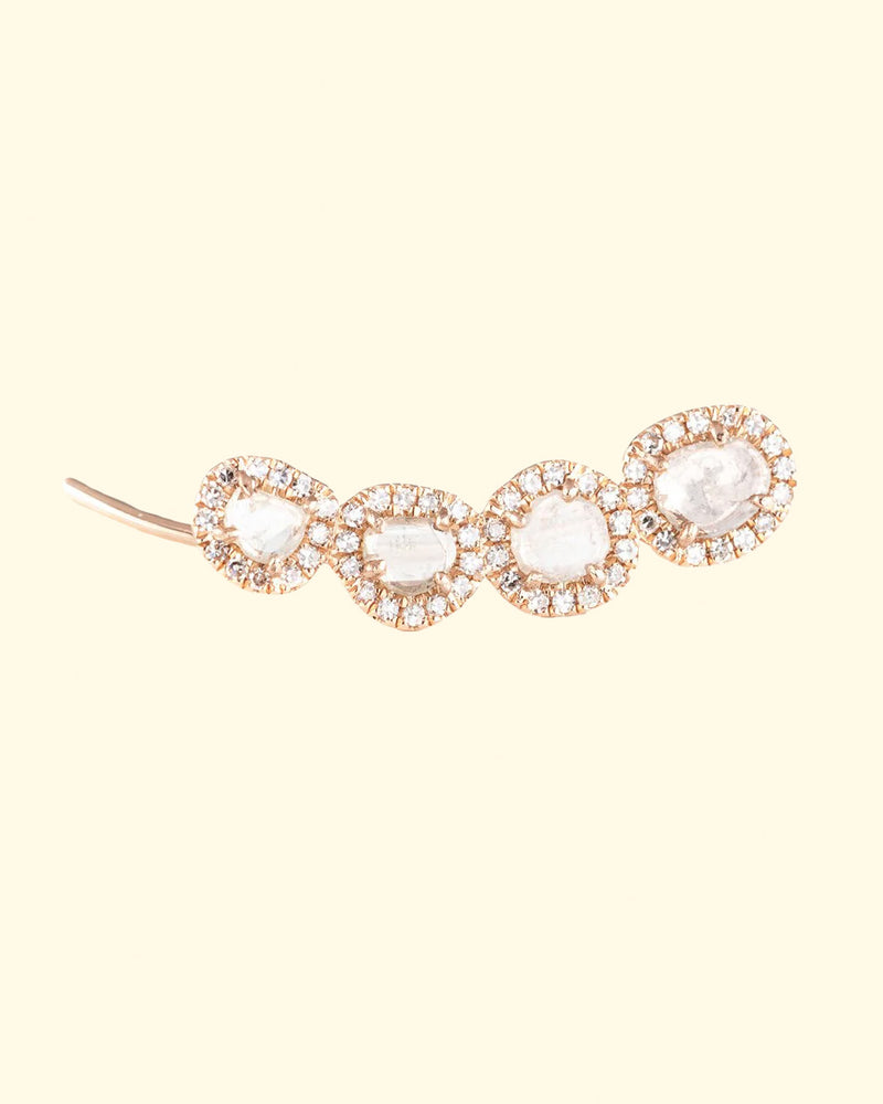 Slice Diamond Gypsy Crawler Earring | Rose Gold