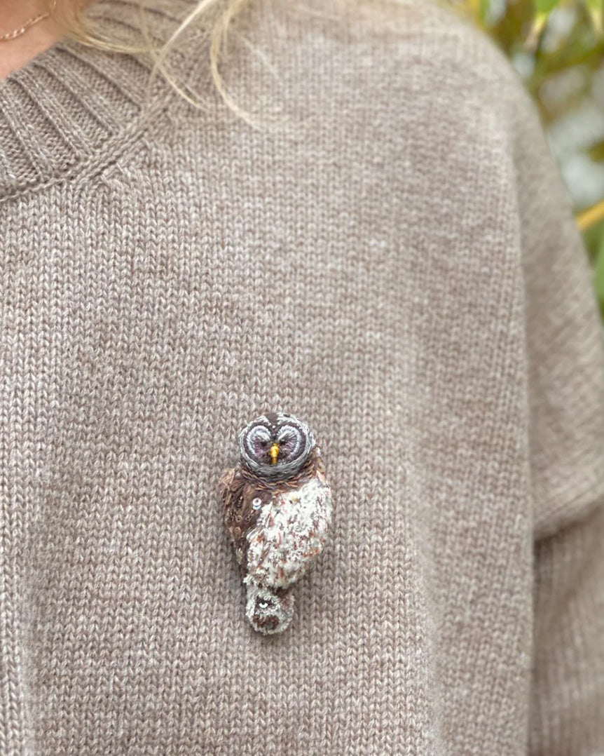 Hoot Owl Brooch Pin